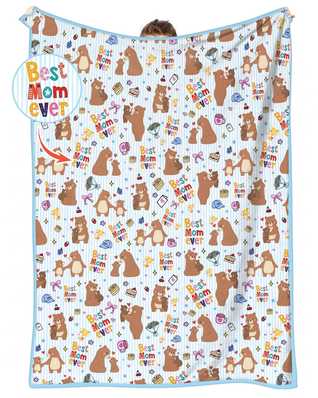 Best Mama Bear Ever Family Matching Bamboo Blanket