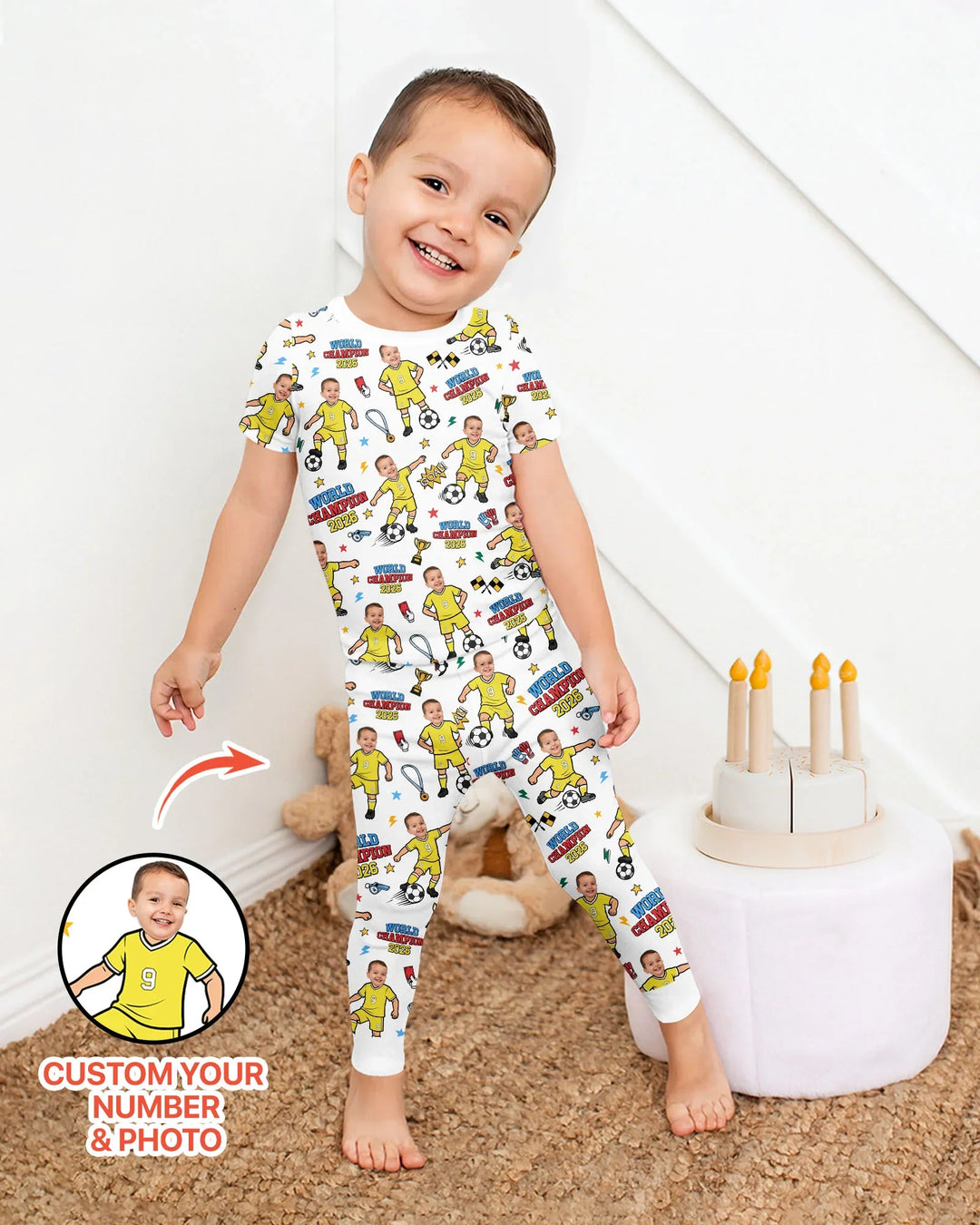 Zweiteiliges, kurzärmliges Pyjama-Set mit Marienkäfern