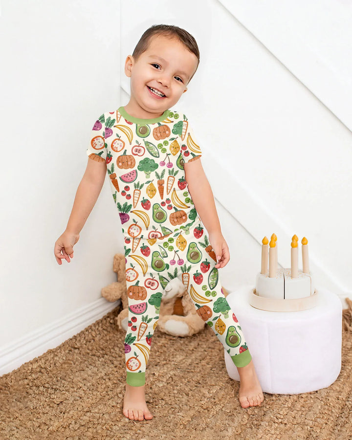 Zweiteiliges, kurzärmliges Pyjama-Set mit Marienkäfern