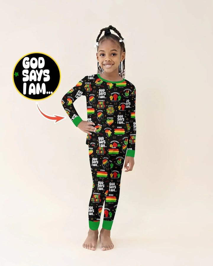 Zweiteiliges Langarm-Pyjama-Set mit Sommerfrüchten