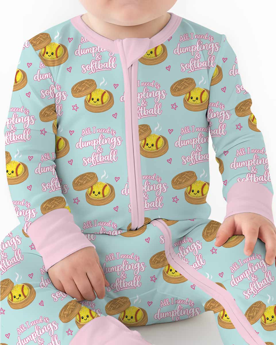 All I Need Is Dumplings & Softball Bamboo Convertible Zippy