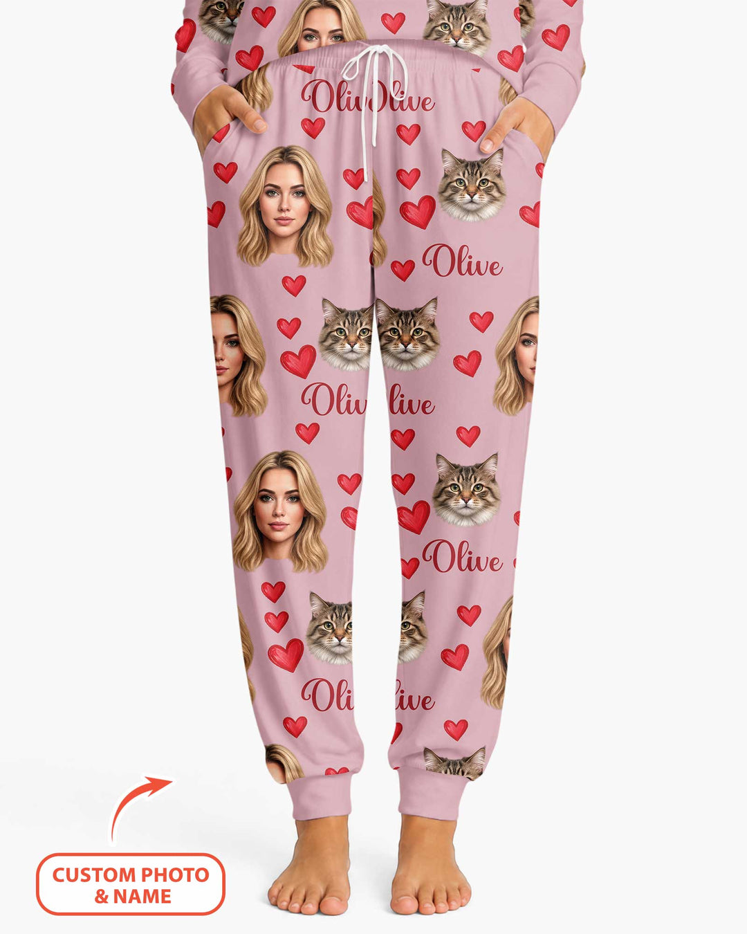 Custom Face Family Matching Bamboo Women Pajama Set