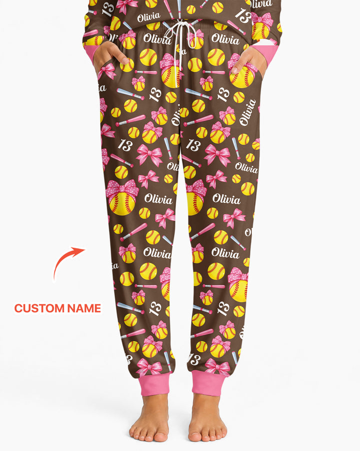 Little Softball Star Bamboo Women Pajama Set