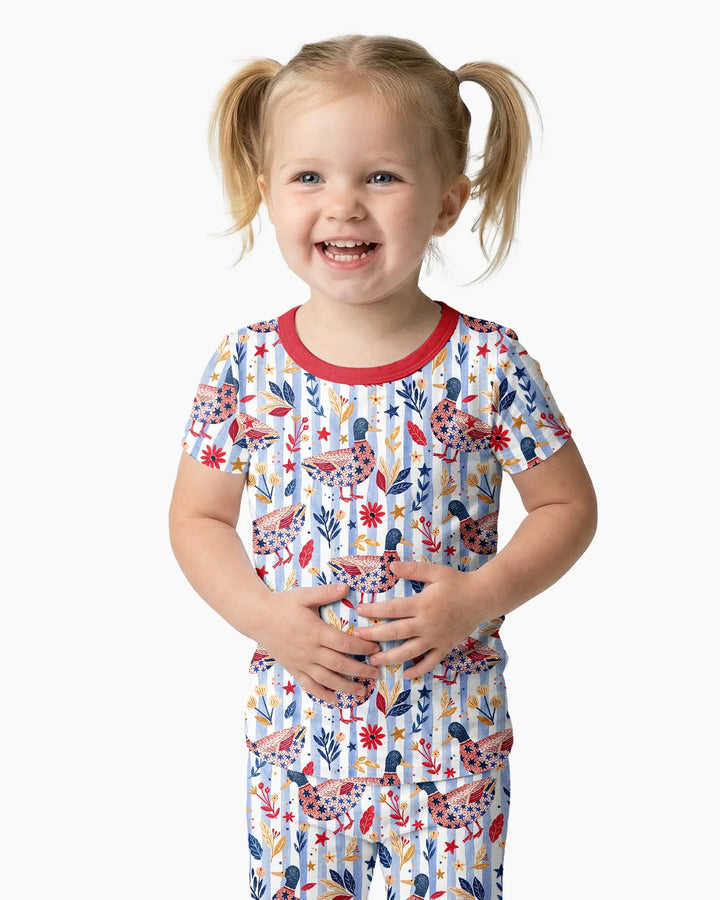 Zweiteiliges, kurzärmliges Pyjama-Set mit Marienkäfern
