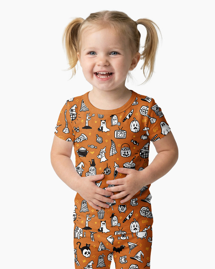 Schlafanzug-Set zweiteilig, kurze Ärmel, kurze Hose, Bambus
