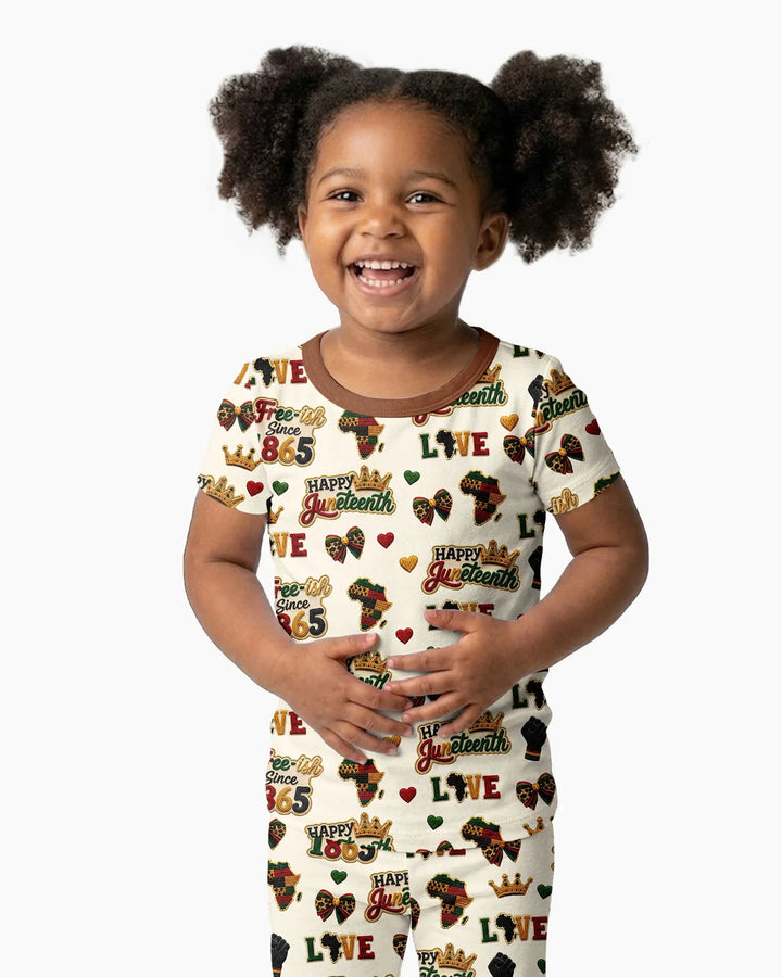 Zweiteiliges, kurzärmliges Pyjama-Set mit Marienkäfern