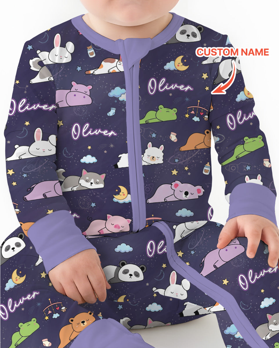 Custom Name Sleeping Cutie Bamboo Convertible Zippy