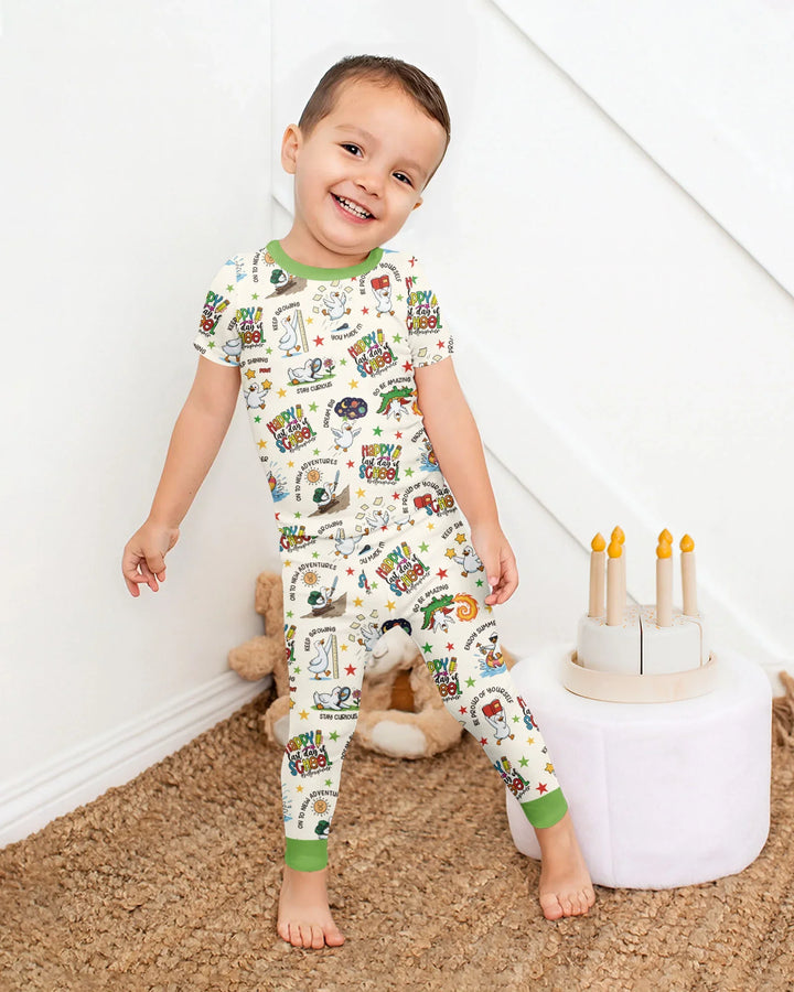 Zweiteiliges, kurzärmliges Pyjama-Set mit Marienkäfern