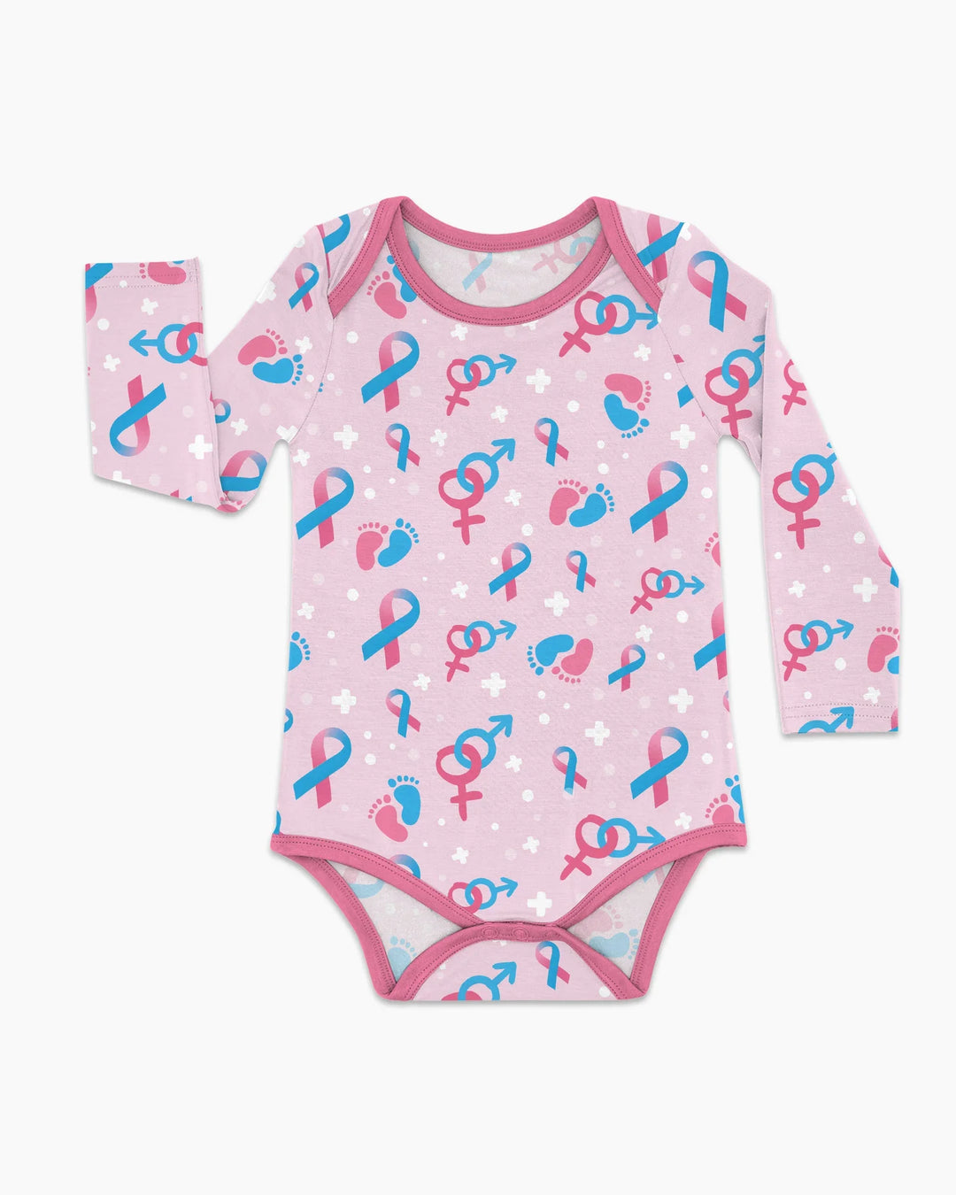 Infertility Awareness Blue and Pink Bamboo Bodysuit