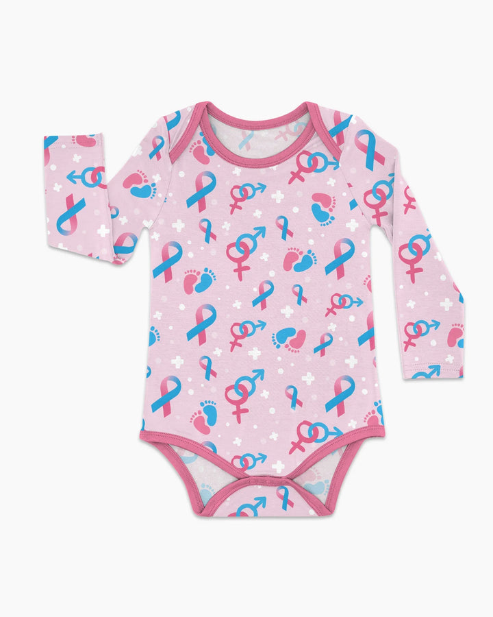 Infertility Awareness Blue and Pink Bamboo Bodysuit