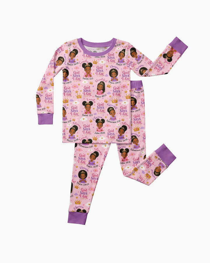 Zweiteiliges Langarm-Pyjama-Set mit Sommerfrüchten