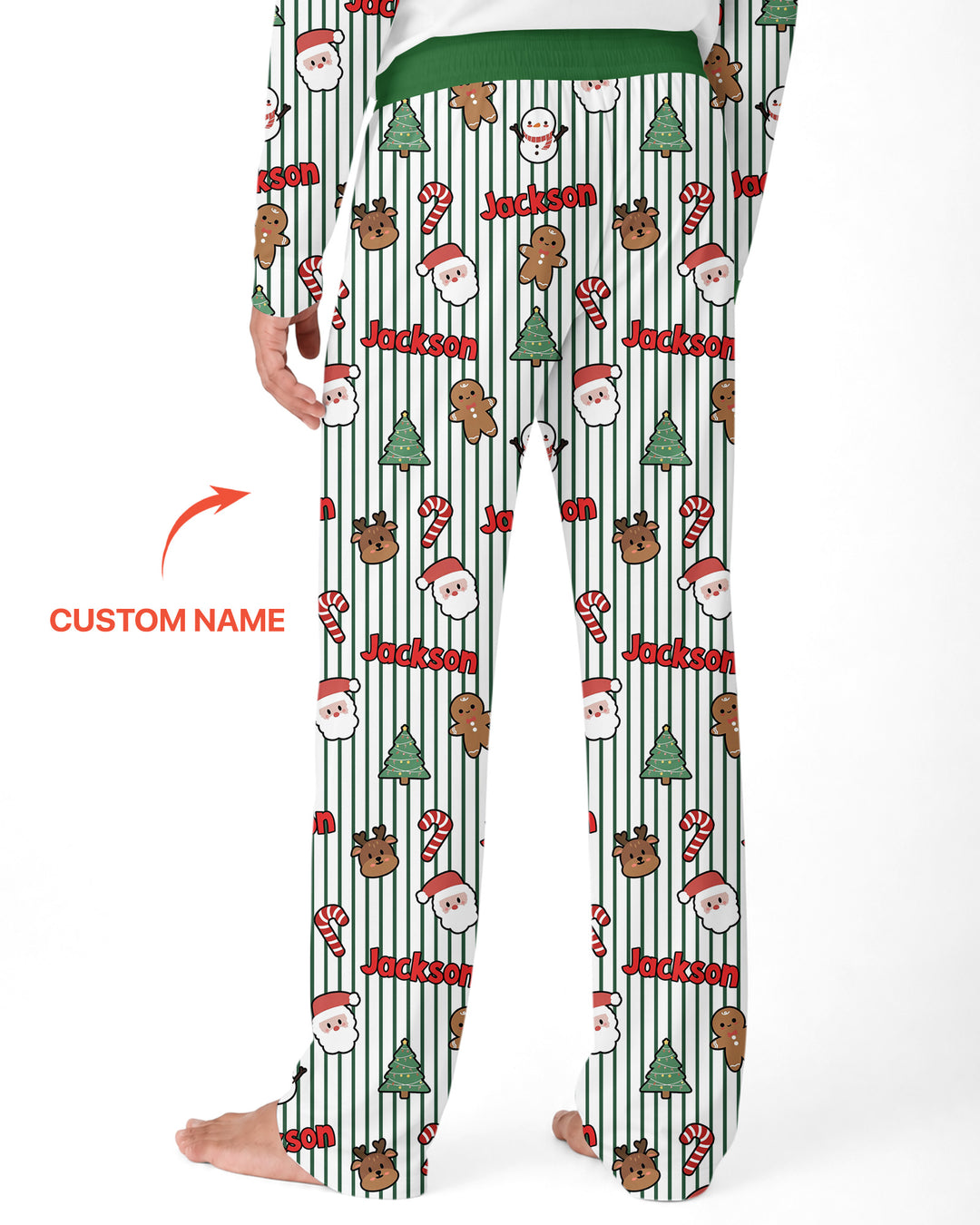 Custom Name Funny Christmas Crossing Bamboo Men's Pajama Set