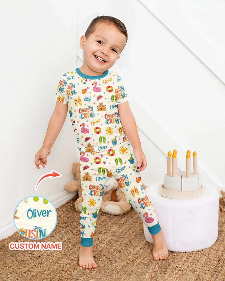 Zweiteiliges, kurzärmliges Pyjama-Set mit Marienkäfern