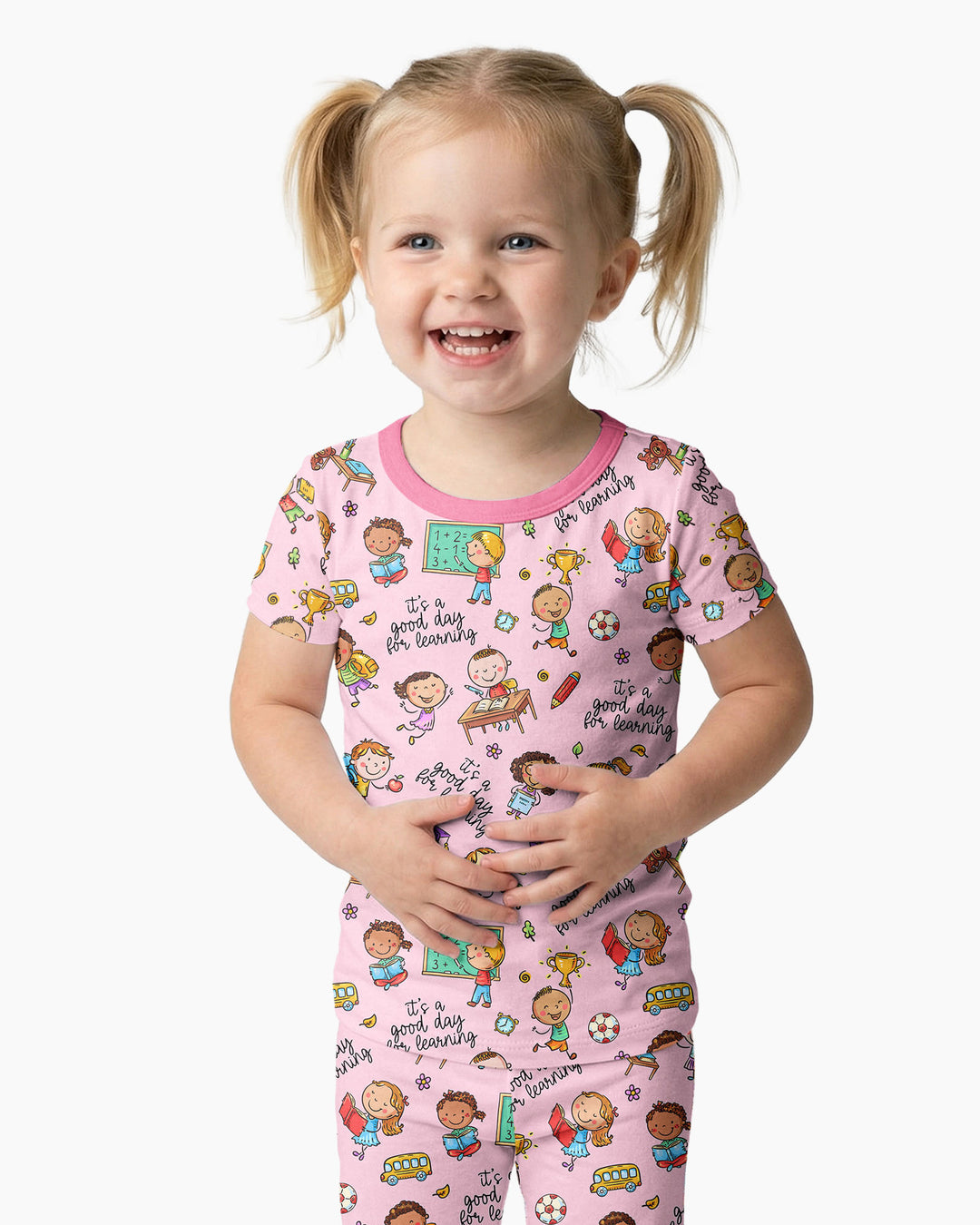 Little Learners Adventure Bamboo Two Piece Short Sleeve Pajama Set