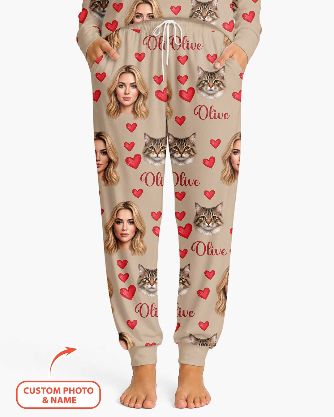 Custom Face Family Matching Bamboo Women Pajama Set