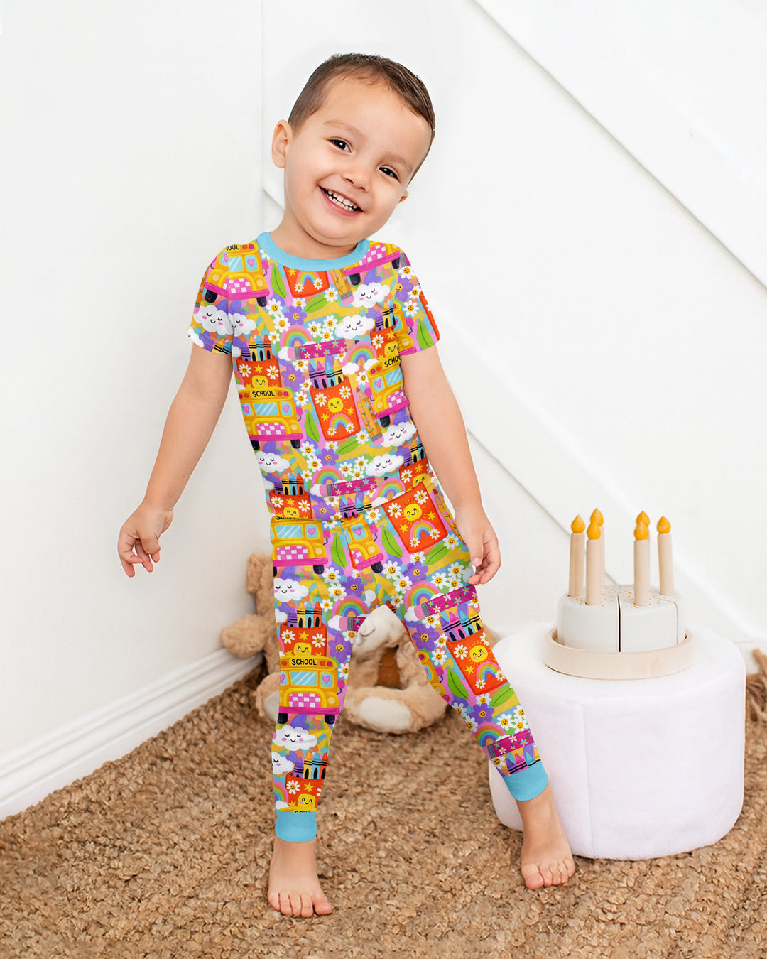Zweiteiliges, kurzärmliges Pyjama-Set mit Marienkäfern
