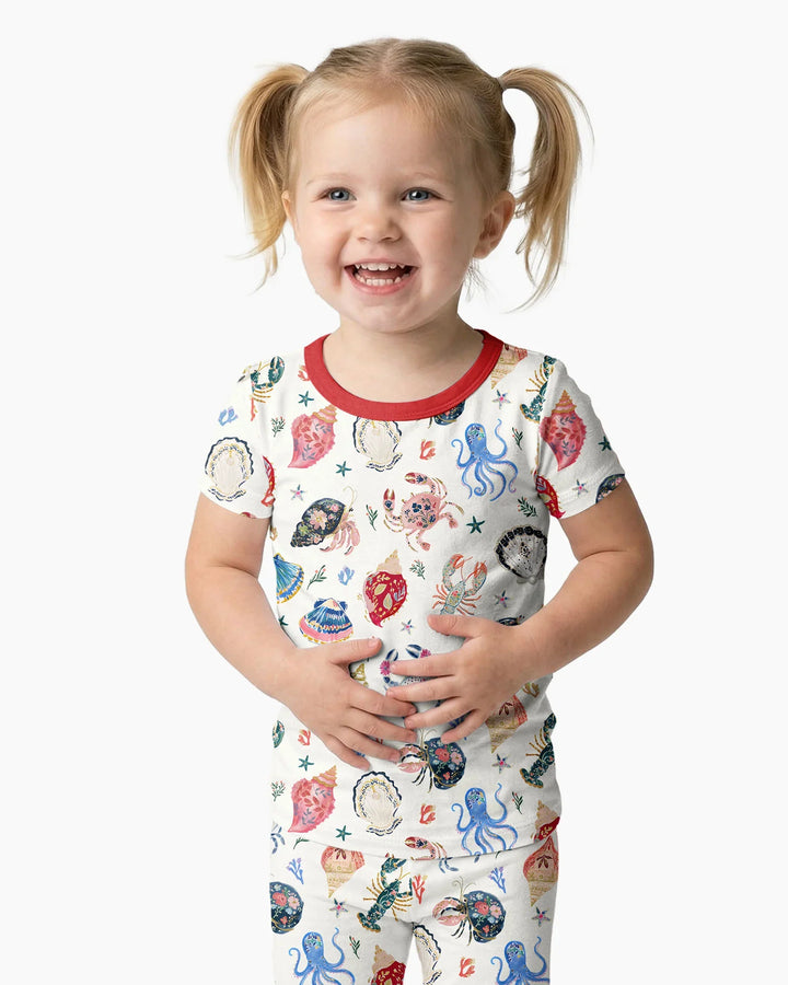 Zweiteiliges, kurzärmliges Pyjama-Set mit Marienkäfern