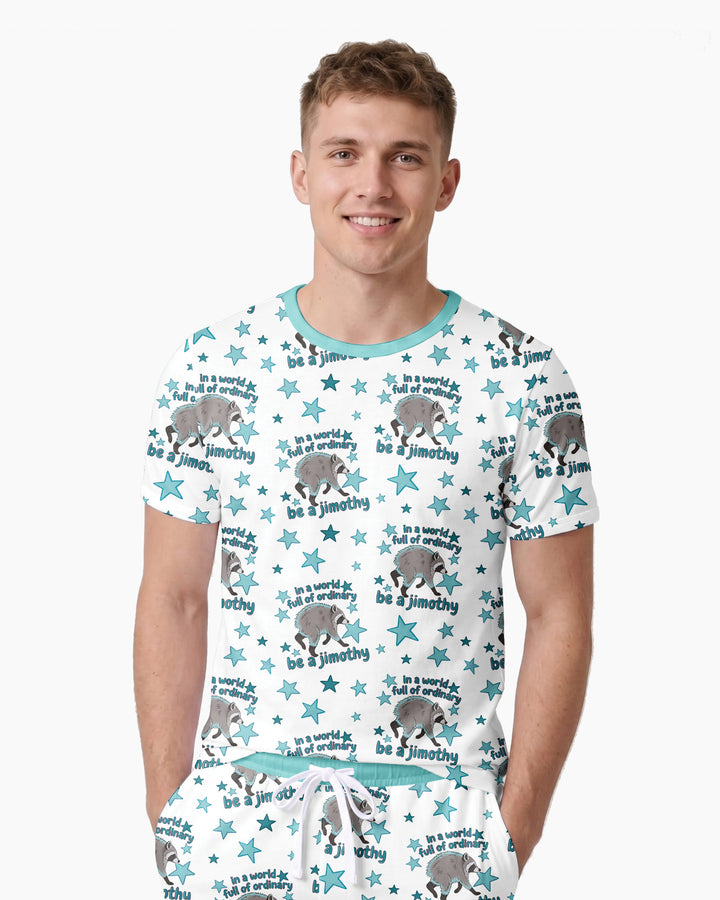 In A World Full Of Ordinary Be A Jimothy Bamboo Men Short Sleeve Short Pajama Set