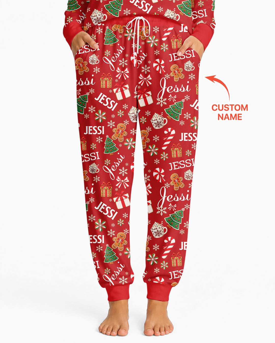 Merry Christmas Custom Name Bamboo Women Pajama Set
