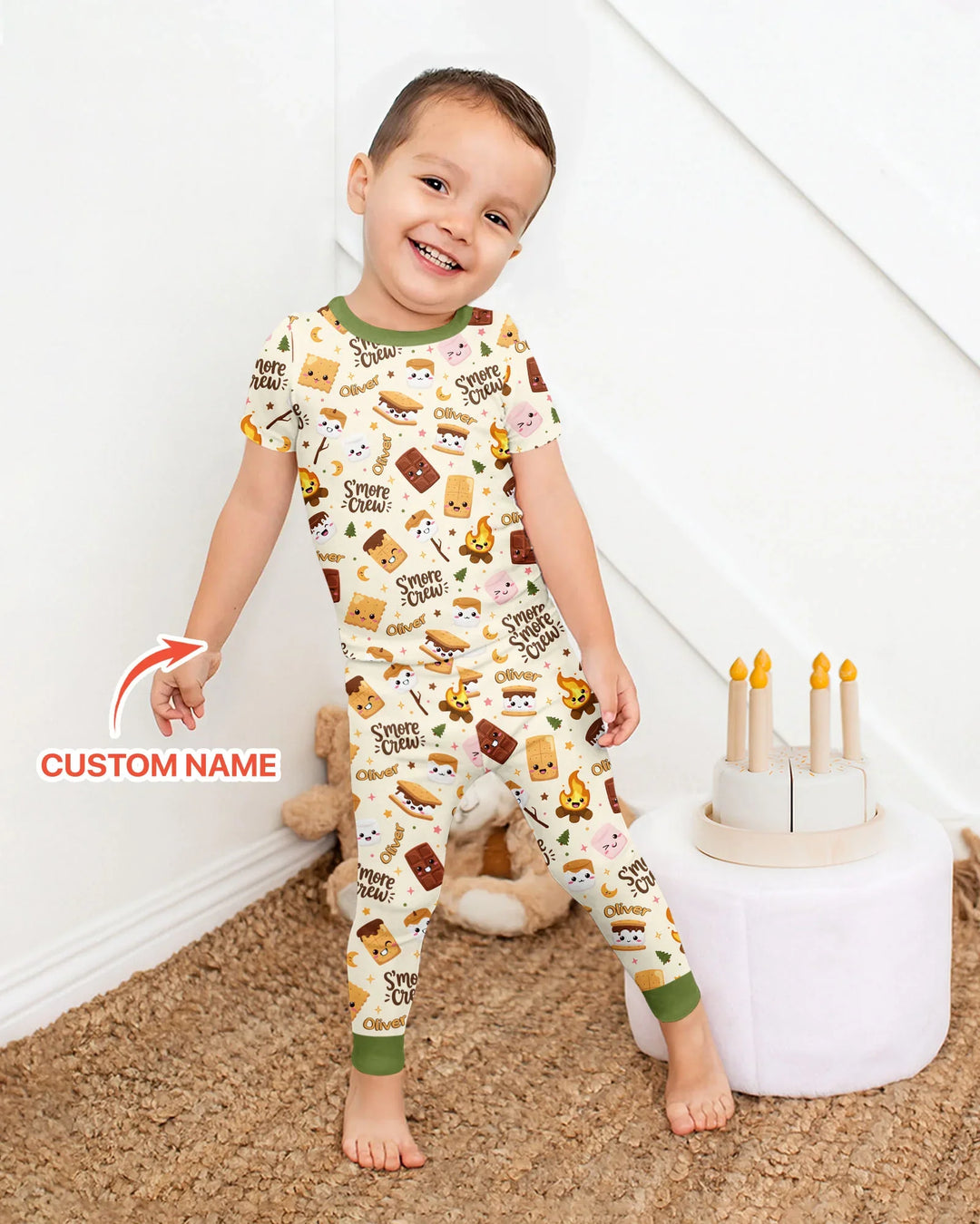 Zweiteiliges, kurzärmliges Pyjama-Set mit Marienkäfern