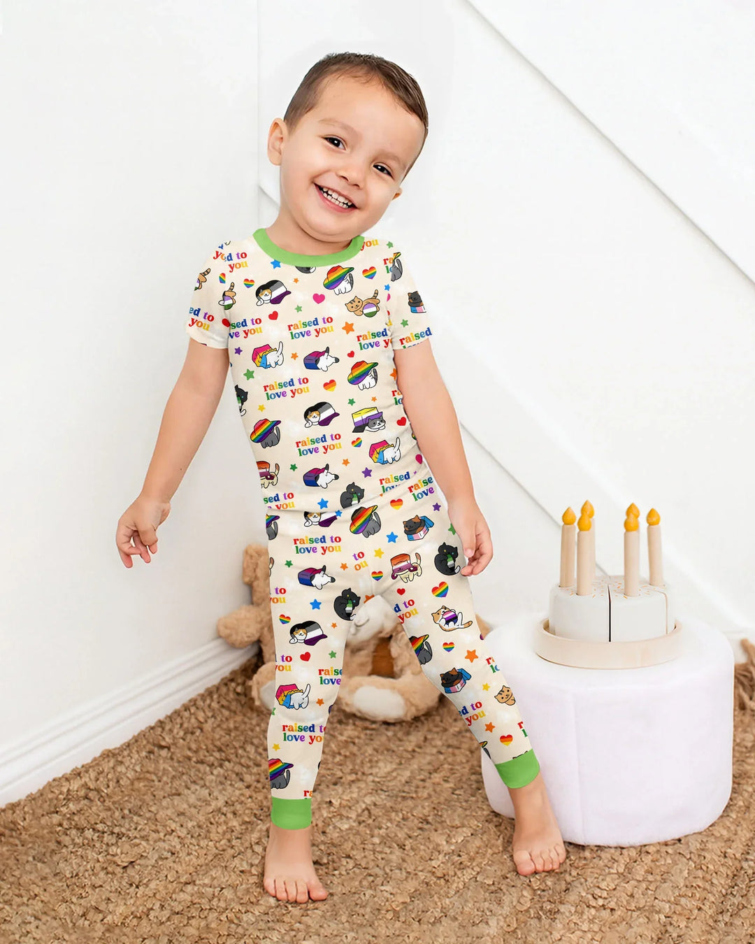 Zweiteiliges, kurzärmliges Pyjama-Set mit Marienkäfern