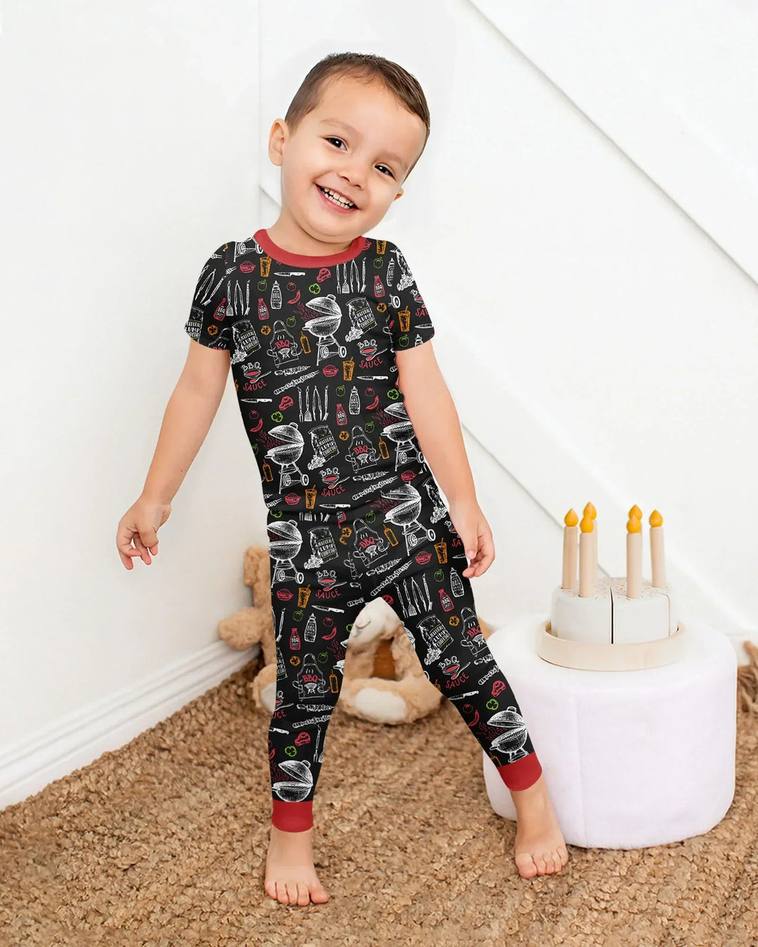 Zweiteiliges, kurzärmliges Pyjama-Set mit Marienkäfern