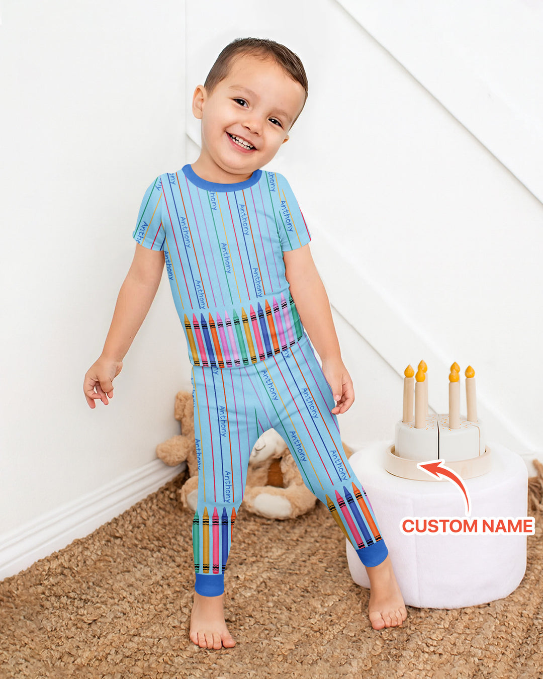 Zweiteiliges, kurzärmliges Pyjama-Set mit Marienkäfern