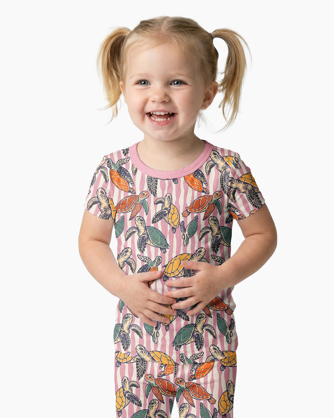 Turtle Bay Family Matching Bamboo Two Piece Short Sleeve Pajama Set