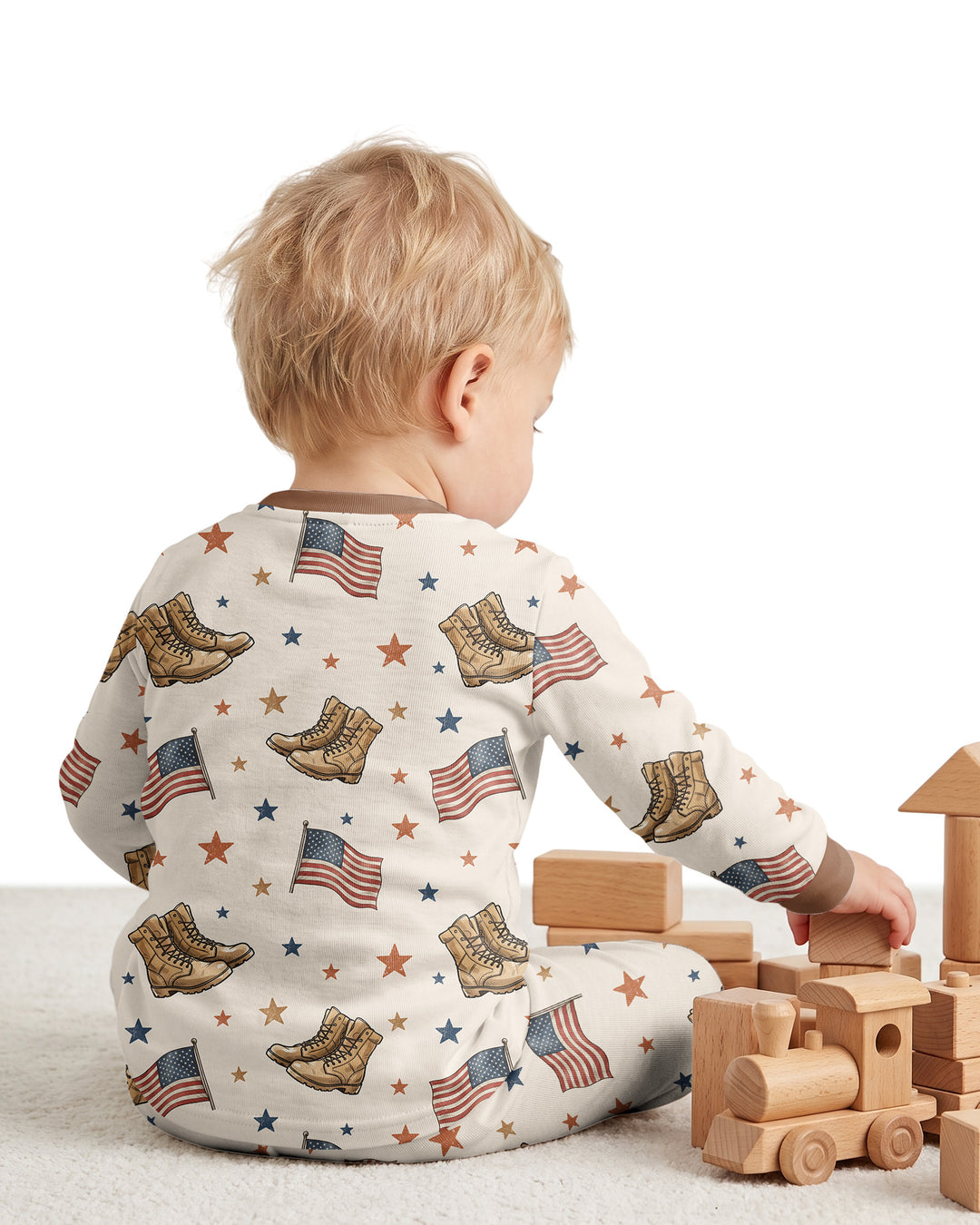 My Favorite Veteran Is My Grandpa Bamboo Two Piece Long Sleeve Pajama Set