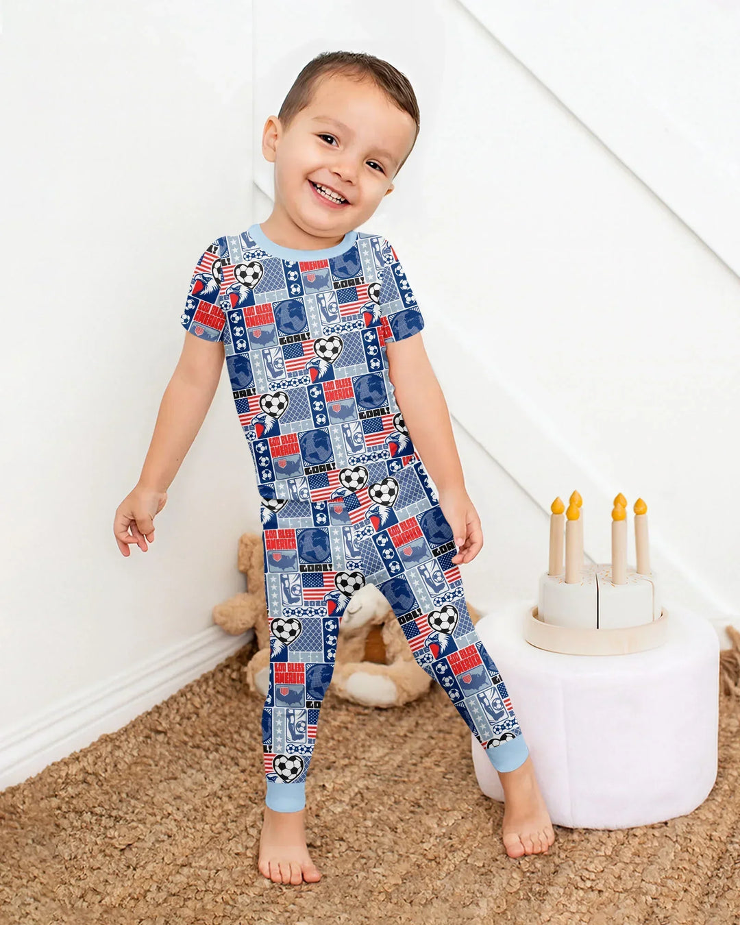 Zweiteiliges, kurzärmliges Pyjama-Set mit Marienkäfern