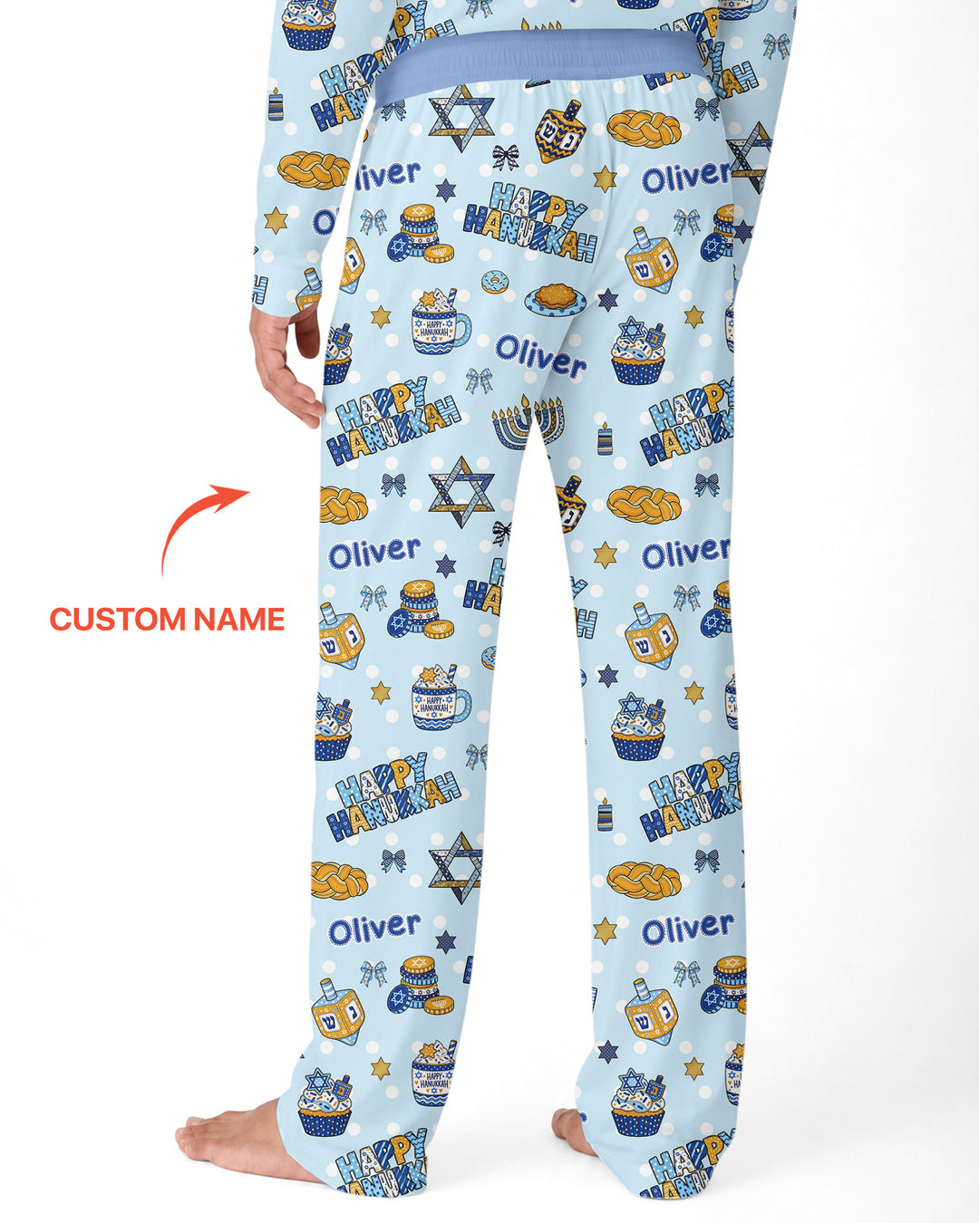 Custom Name Jewish Holiday Bamboo Men's Pajama Set