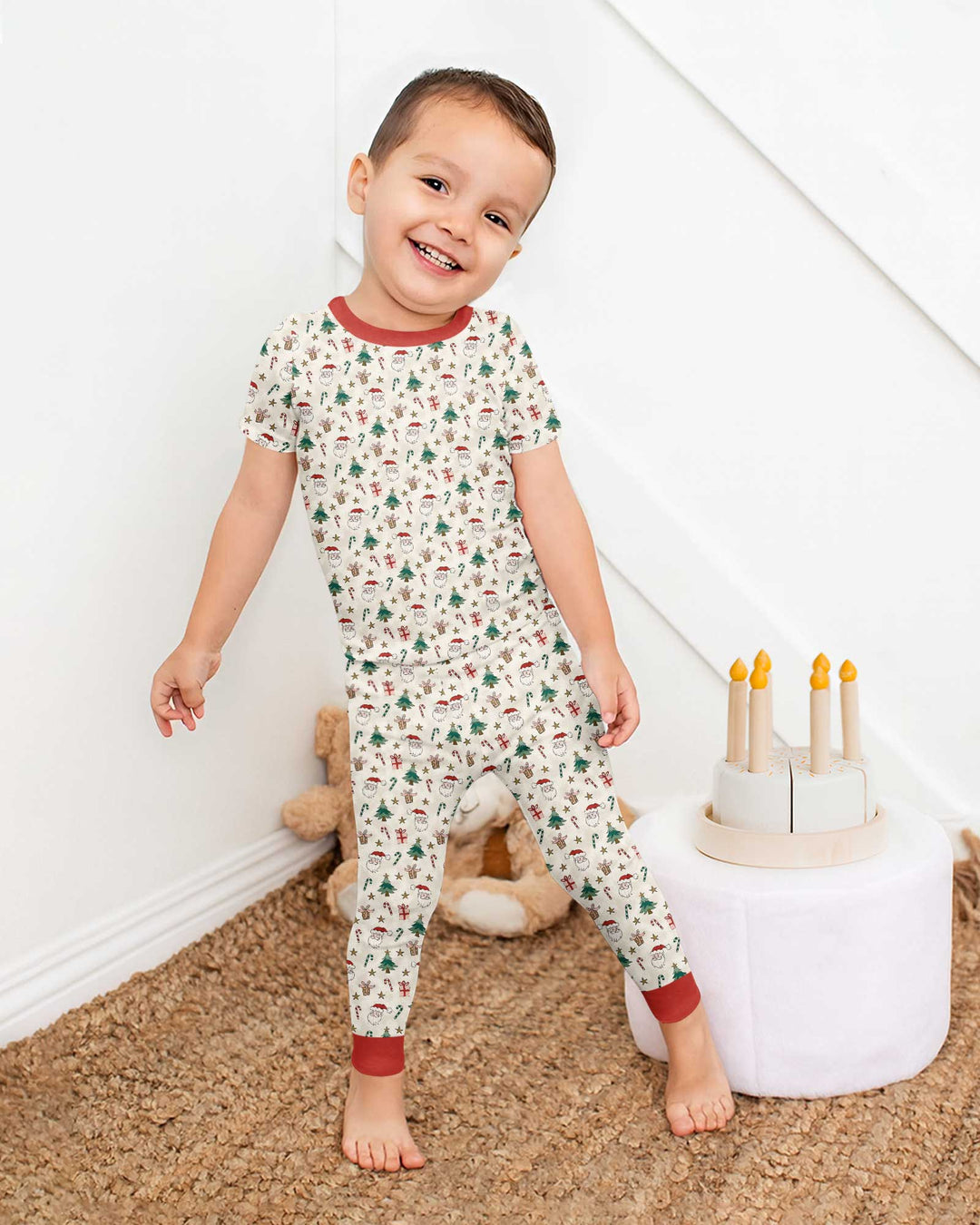 Zweiteiliges, kurzärmliges Pyjama-Set mit Marienkäfern