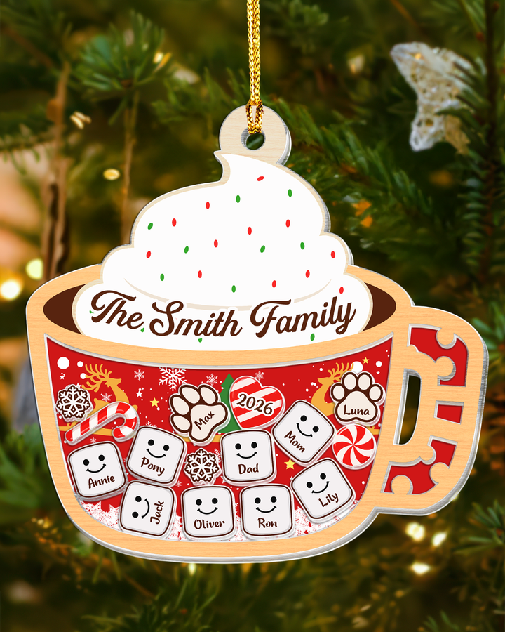 Family Marshmallow Shake Cup Family Ornament 2026