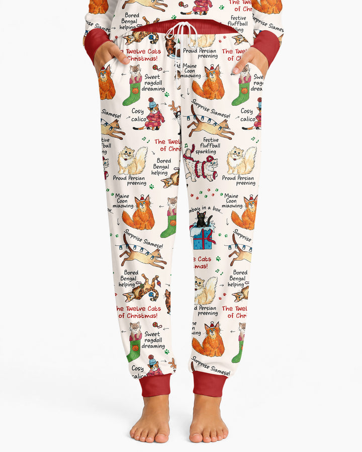 The 12 Cats of Christmas Bamboo Women Pajama Set