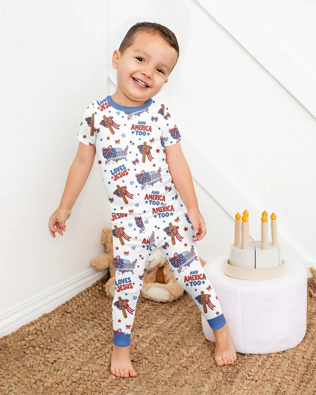 Zweiteiliges, kurzärmliges Pyjama-Set mit Marienkäfern