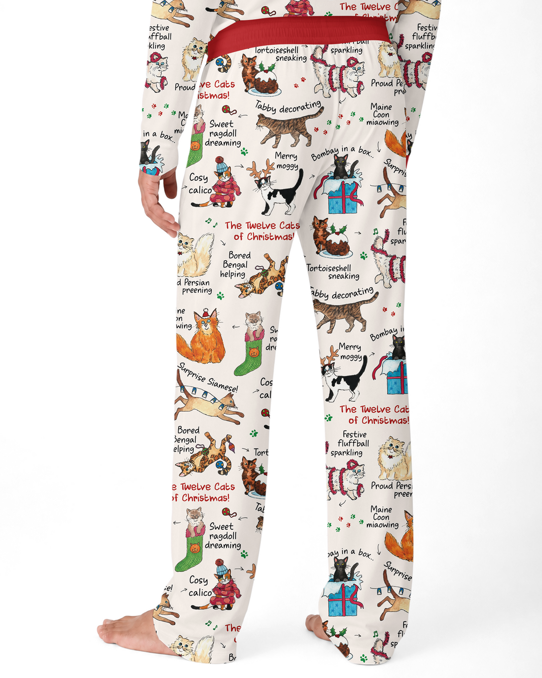 The 12 Cats of Christmas Bamboo Men's Pajama Set