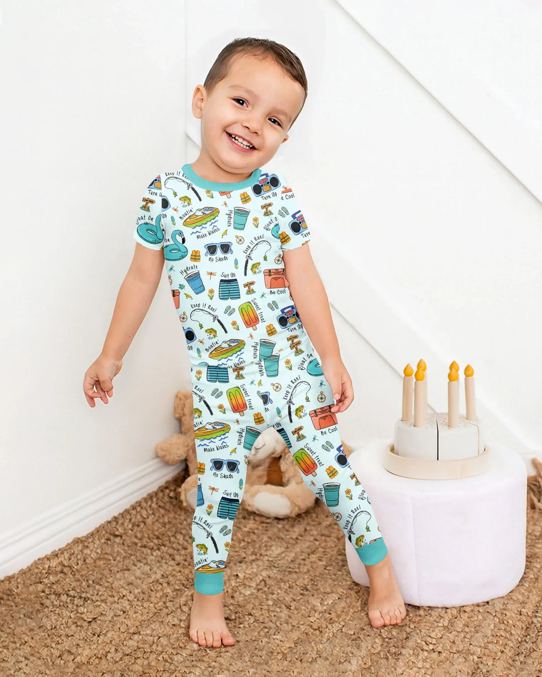 Zweiteiliges, kurzärmliges Pyjama-Set mit Marienkäfern