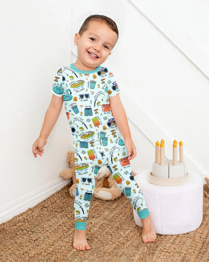 Zweiteiliges, kurzärmliges Pyjama-Set mit Marienkäfern
