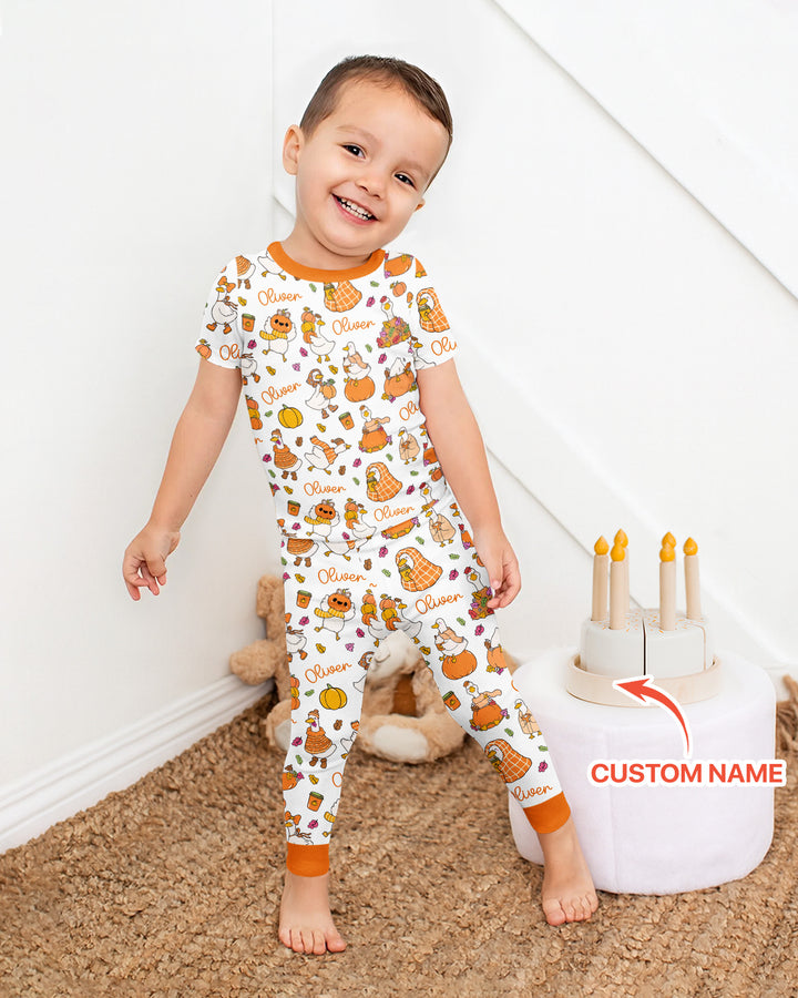 Zweiteiliges, kurzärmliges Pyjama-Set mit Marienkäfern