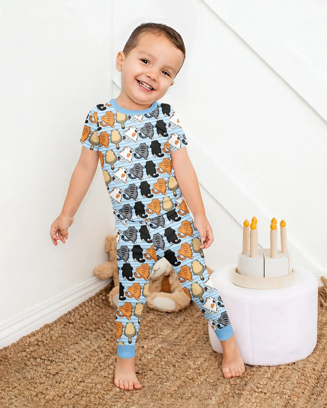 Zweiteiliges, kurzärmliges Pyjama-Set mit Marienkäfern