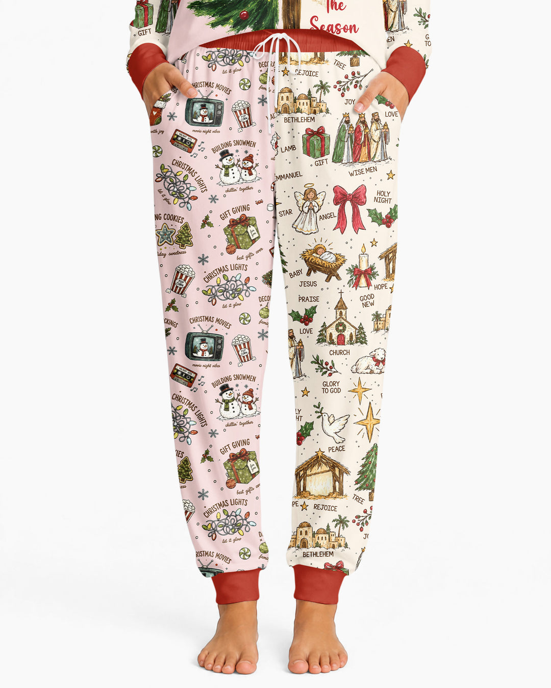 Jesus Is The Reason For The Season Family Matching Bamboo Women Pajama Set