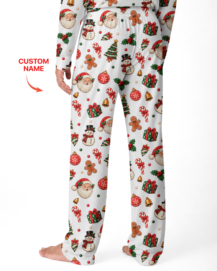Custom Name Christmas The Bow Bamboo Men's Pajama Set