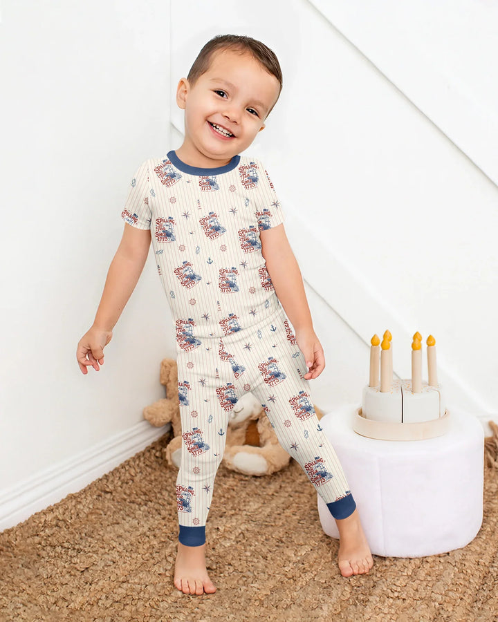 Zweiteiliges, kurzärmliges Pyjama-Set mit Marienkäfern
