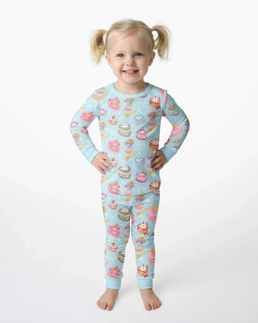 Zweiteiliges Langarm-Pyjama-Set mit Sommerfrüchten