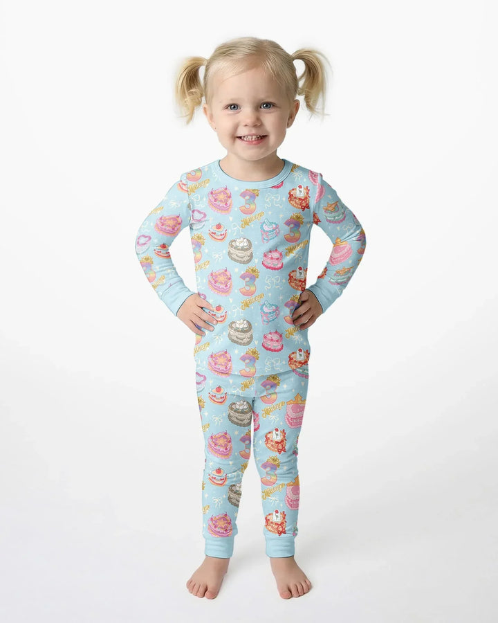 Zweiteiliges Langarm-Pyjama-Set mit Sommerfrüchten