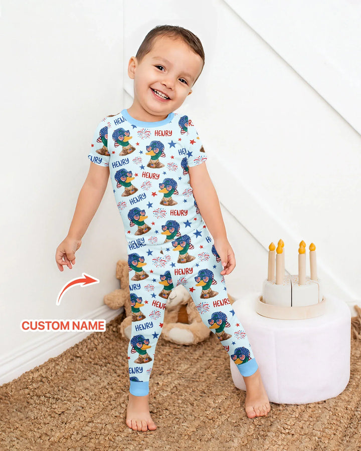 Zweiteiliges, kurzärmliges Pyjama-Set mit Marienkäfern