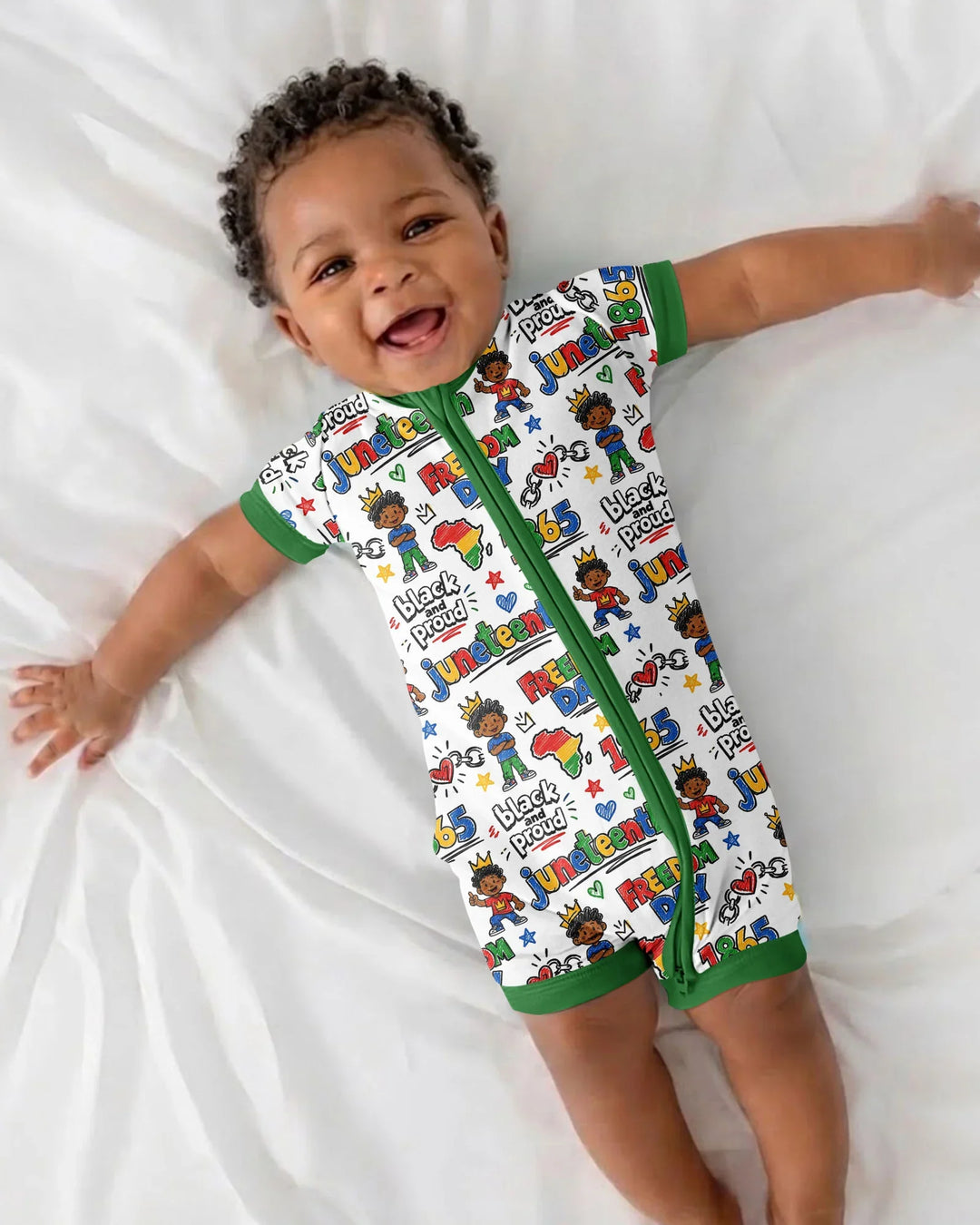 Juneteenth Black and Proud Bamboo Shorty Zippy
