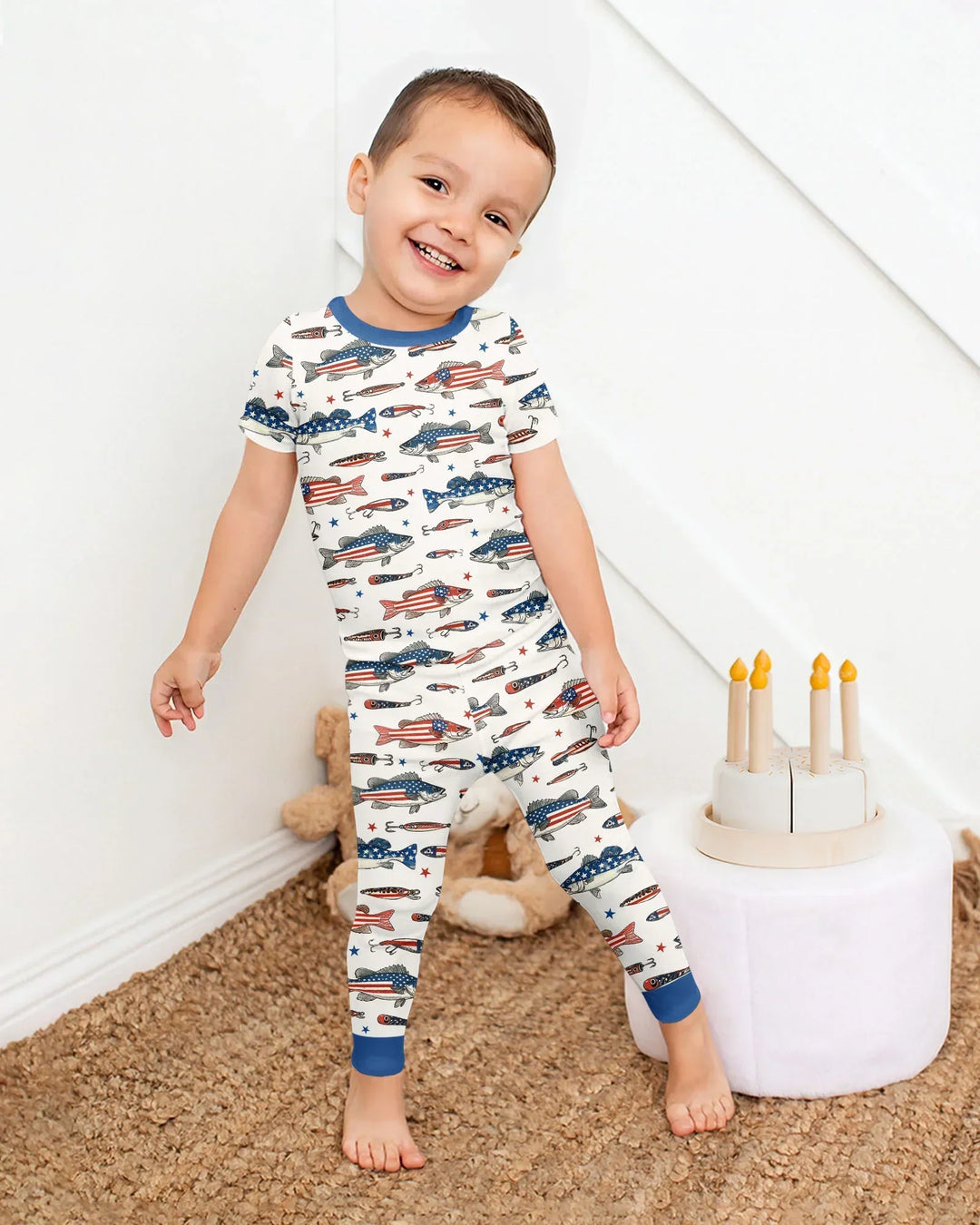 Zweiteiliges, kurzärmliges Pyjama-Set mit Marienkäfern