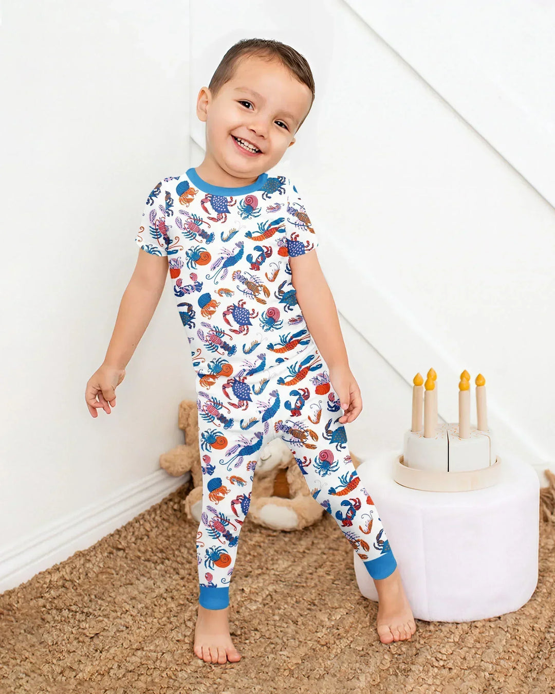 Zweiteiliges, kurzärmliges Pyjama-Set mit Marienkäfern