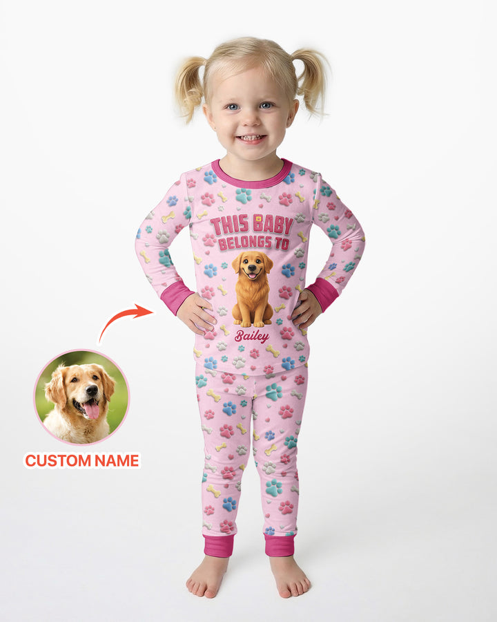 Baby Belongs To Cutie Dog Bamboo Two Piece Long Sleeve Pajama Set